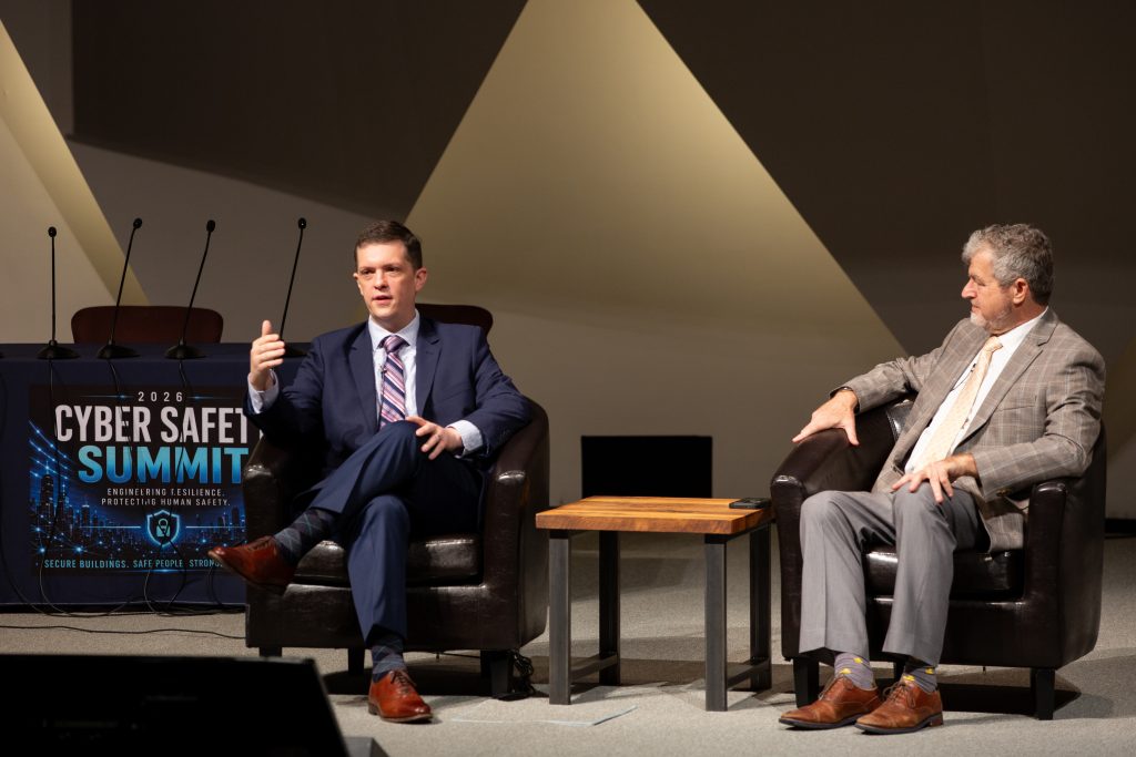 Nick Andersen, acting director of CISA, with Lucian Niemeyer, CEO of Building Cyber Security and former assistant secretary of defense.